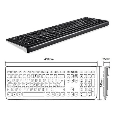 Perixx PERIDUO-703B DE, Kabellose Tastatur und Maus Set, 2.4G Funkt mit bis zu 10m Reichweite, Mini USB Empfänger, Klavierlack Schwarz , QWERTZ DE Layout