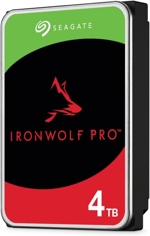 Seagate IronWolf Pro 4 TB ST4000NE001 NAS interne Festplatte, CMR 3,5 Zoll, SATA 6 Gb/s 7.200 U/min, 256 MB Cache, für RAID Network Attached Storage (erneuert)