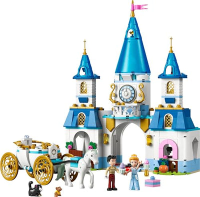 LEGO ǀ Disney Princess Cinderellas Schloss und Pferdekutsche - Kreatives Pferde Spielzeug Mädchen und Jungen - Spielset mit Cinderella und der Märchenprinz Figuren - Kinder Geschenk ab 6 Jahren 43275