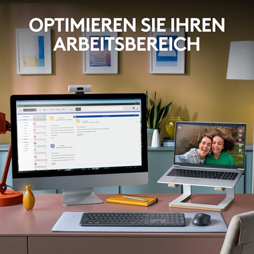 Logitech MK950 Signature Slim kabelloses Tastatur-Maus-Set, schlankes Design, leise tippen, Wechsel zwischen DREI Geräten, Bluetooth, mehrere Betriebssysteme, Windows, Mac, DEU QWERTZ-Layout, Graphit