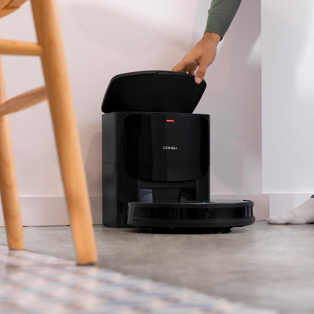 Cecotec Staubsaugerroboter mit Selbstentleerungsbasis Conga 2499 Ultra Home Advanced, Gyroskop-Technologie, 2100Pa, App, Multifunktionsbürste, 2 Seitenbürsten, Mop, automatische Beutelerkennung 3L