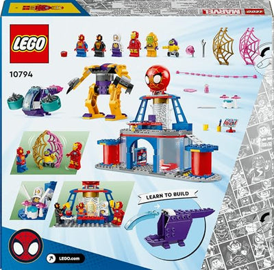 LEGO Marvel Das Hauptquartier von Spideys Team, Spider-Man-Spielzeug mit Fahrzeug und Mech, Geschenk für Jungs und Mädchen ab 4 Jahren, die Fans der TV-Serie Spidey und Seine Super-Freunde sind 10794