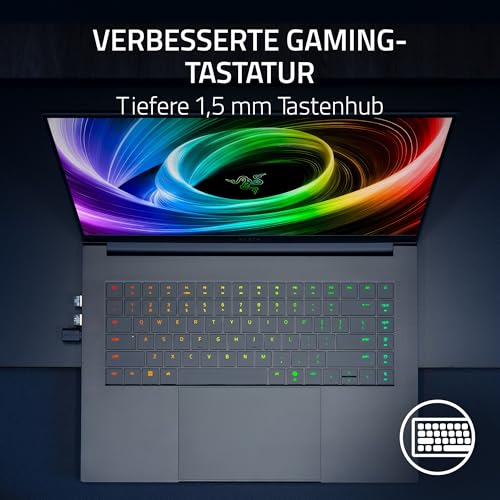 Razer Blade 16 (2025) - 16 Zoll AI Gaming Laptop - NVIDIA GeForce RTX 5070 - AMD Ryzen AI 9 365-16" QHD+ 240Hz OLED Display - 32GB LPDDR5X 8000 MHz - 1TB SSD - QWERTZ DE-Layout | Schwarz