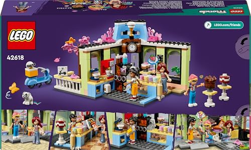 LEGO Friends Heartlake City Café, Kinderspielzeug, Spielzeug-Bäckerei, Geschenkidee für Mädchen und Jungen ab 6 Jahren, Set mit 3 Spielfiguren und Hundefigur 42618