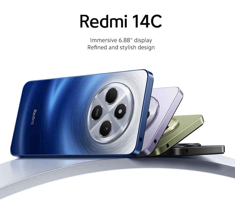 Xiaomi Redmi 14C Phone 8+256GB Smartphone Batteria 5160mAh, Processore Helio G81 Ultra e Doppia Fotocamera AI 50MP Blu