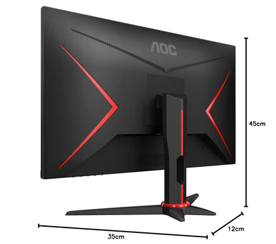 AOC Gaming 27G2SPAE - 27 Zoll FHD Monitor, 165 Hz, 1 ms MPRT, FreeSync, G-Sync Compatible, Lautsprecher (1920x1080, VGA, HDMI, DisplayPort) schwarz/rot