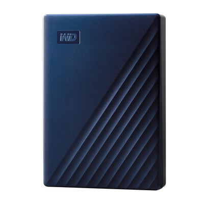 WD My Passport for Mac externe Festplatte 5 TB (mobiler Speicher, USB-C-fähig, herunterladbare Software, Passwortschutz, Mac kompatibel, einfach einzusetzen) mitternachtsblau