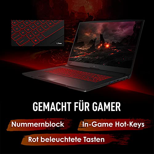 MSI Katana GF76 11UD-223 (17.3 Zoll /144HZ) Gaming-Laptop (Intel Core i7-11800H+HM570, Nvidia RTX3050 Ti, GDDR6 4GB, 512GB, Windows 10 Home Advanced), Schwarz