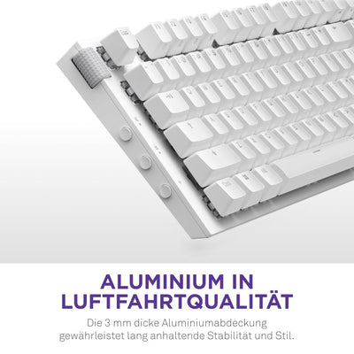 NZXT Function 2-2024 Optische Vollformat Gamingtastatur | RGB beleuchtet | 8K-Abfragerate | Lineare Opt. Switches | Einstellbare Auslösung | Hot-Swap | Gaming Keyboard| Weiß - DE (QWERTZ)