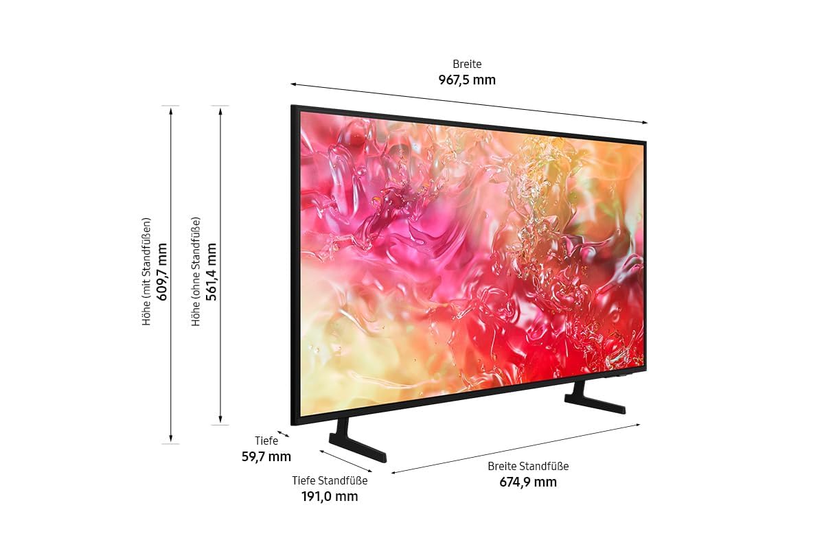 Samsung Crystal UHD 4K DU7179 Fernseher 43 Zoll, TV mit PurColor, 4K Upscaling, Crystal Prozessor 4K, Smart TV, GU43DU7179UXZG, Deutsches Modell [2024]