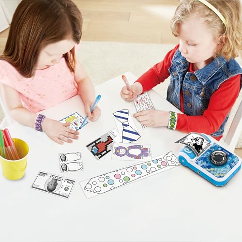 Vtech KidiZoom Print Cam Scrapbook Bundle blau - Kreative Kamera, die Bilder direkt ausdrucken kann - Inkl. Scrapbook, Stickern, Stift und Druckerpapier