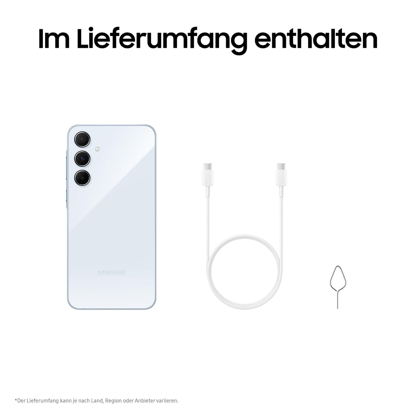 Samsung Galaxy A55 5G Smartphone, Android-Handy ohne Vertrag, 256 GB / 8 GB RAM, 2 Tage Akkulaufzeit, 50-MP-Kamera, Awesome Iceblue, 2,5 Jahre Herstellergarantie