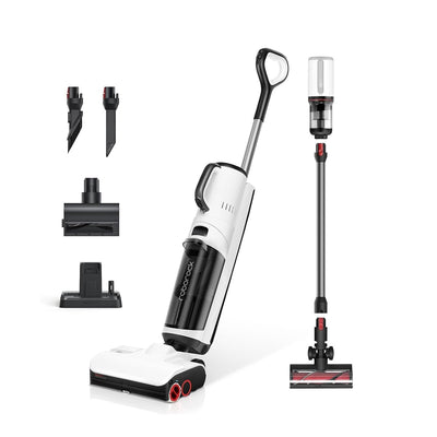 roborock Dyad Pro Combo 5-in-1 Nass Trockensauger Kabelloser 17000Pa Wischsauger mit Akku Staubsauger für Teppichreinigung, elektrische Minibürste und 2 Reinigungsköpfe, APP, Sprachsteuerung