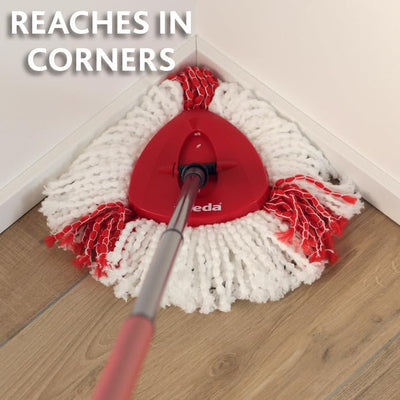 Vileda Turbo Mikrofaser Wischmopp und Eimer Set mit extra 2-in-1 Kopfersatz, Spin Mop zum Reinigen von Böden, Set aus 1x Mop, 1x Eimer und 1x Nachfüllpackung