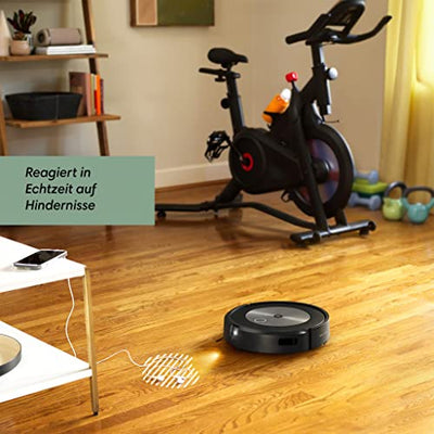 iRobot® Roomba® j7+ WLAN-fähiger Saugroboter mit automatischer Absaugstation, Kartierung und Zwei Gummibürsten für alle Böden -Objekterkennung und -vermeidung - Lernt und kartiert