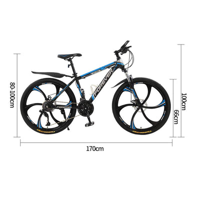 Mountainbike für Herren, Mountainbike, halbstarr, aus Stahl mit hohem Karbongehalt, Mountainbike mit verstellbarem Sitz vorne, C-26 Zoll 24 Geschwindigkeit