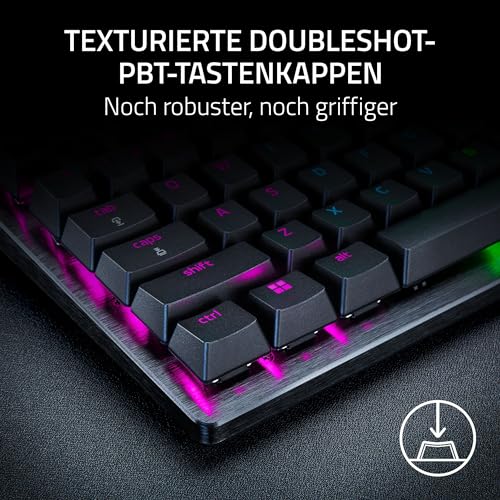 Razer Huntsman V3 Pro - Analoges optisches E-Sport-Keyboard Snap Tap & Rapid Trigger (Schnellfeuer-Modus, Multifunktionaler Drehregler, Doubleshot-PBT-Tastenkappen) DE-Layout | Schwarz