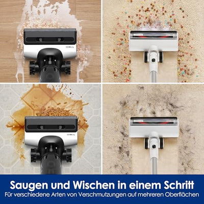 Tineco Floor ONE Switch S7 Nass Trockensauger, Saugwischer 40min, Staubsauger 65min, 70℃ Flashdry, Beidseitige Kantenreinigung, ZeroTangle Bürste, Dreifache Batterielebensdauer, für das Ganze Haus
