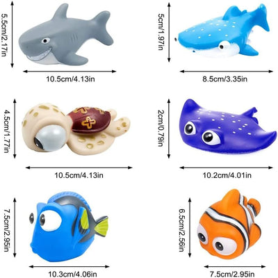 Baby Badespielzeug, Finden Dory Nemo Spritzen Spielzeug Bath Squirters Badespielzeug für Baby- und Kleinkindspielzeug Duschen und Schwimmen (6 Stück)