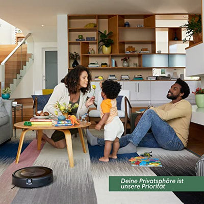 iRobot® Roomba® j7+ WLAN-fähiger Saugroboter mit automatischer Absaugstation, Kartierung und Zwei Gummibürsten für alle Böden -Objekterkennung und -vermeidung - Lernt und kartiert