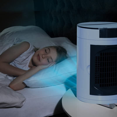 LIVINGTON SmartChill – Klimagerät mit Wasserkühlung – Tragbares Klimagerät mit 3 Stufen – kraftvoller Mini Luftkühler mit Tankvolumen für 12h Kühlung
