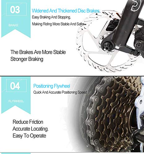 DULPLAY Mountainbikes,Unisex 24 Geschwindigkeit Shock Dual Disc Bremsen Erwachsene Fahrrad,Luxus Rennrad Fetter Reifen Aluminiumrahmen C 27.5zoll (170-190cm)