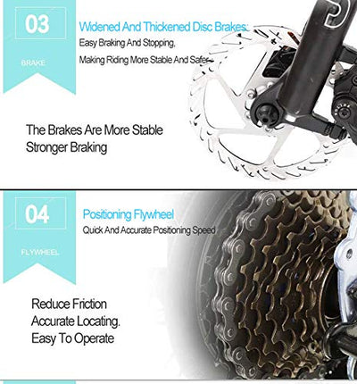 DULPLAY Mountainbikes,Unisex 24 Geschwindigkeit Shock Dual Disc Bremsen Erwachsene Fahrrad,Luxus Rennrad Fetter Reifen Aluminiumrahmen C 27.5zoll (170-190cm)