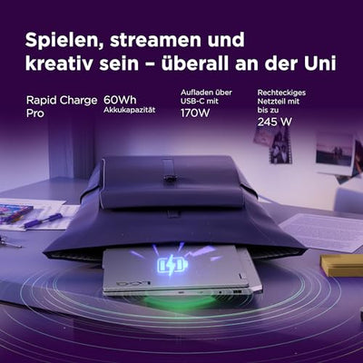 Lenovo LOQ Gaming AI Laptop | 15.6" Full HD 144Hz LCD Display |NVIDIA GeForce RTX 5060 | AMD Ryzen 7 250 | 16GB RAM | 1TB SSD | Win11 | QWERTZ | Luna Grau | Weiss beleuchtet | 3 Monate GamePass