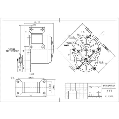 OUKANING 250W E-Bike Conversion Kit Elektrofahrrad Umbausatz Set Elektro Fahrrad Motor Set für 22" -29" Fahrrad Vorderrad Ebike Pedelec Motor (36V)