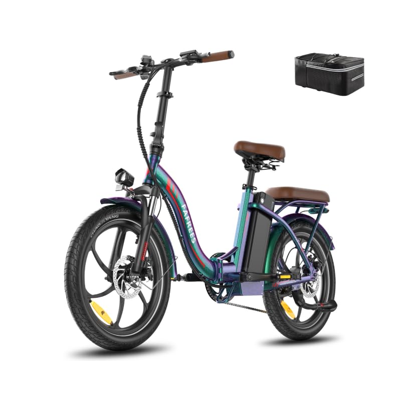 2025 Ebike F20 Pro+ Fatbike Faltrad 20 Zoll mit 36V 22.5AH Akku Damen Ebike Herren 250W, Erwachsene Fatbike Elektromobilrad 140kg, E Mountainbike 20°, Ebike 25km/ (Hecktasche, Buntes Grün)