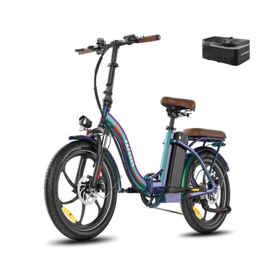 2025 Ebike F20 Pro+ Fatbike Faltrad 20 Zoll mit 36V 22.5AH Akku Damen Ebike Herren 250W, Erwachsene Fatbike Elektromobilrad 140kg, E Mountainbike 20°, Ebike 25km/ (Hecktasche, Buntes Grün)