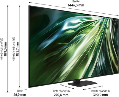 Samsung Neo QLED 4K QN90D Fernseher 65 Zoll, Samsung TV mit Neural Quantum 4K AI Gen2 Prozessor, Quantum-Matrix-Technologie, AI 4K Upscaling, Smart TV, KI TV, GQ65QN90DATXZG, Deutsches Modell [2024]