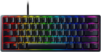 Razer Huntsman Mini (Red Switch) - Kompakte 60% Gaming Tastatur (Lineare Optisch-Mechanische Switches, Doubleshot PBT-Tastenkappen, Abnehmbares USB-C Kabel) QWERTZ DE-Layout | Schwarz