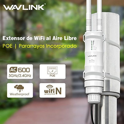 WAVLINK AC600 Dual Band Repeater für den Außenbereich, WLAN-Zugangspunkt, Repeater/Ap-Mode/Router/WISP, 2,4 GHz, 150 Mbps + 5 GHz, 433 Mbps, passives PoE-Modell, 100 m, Weiß