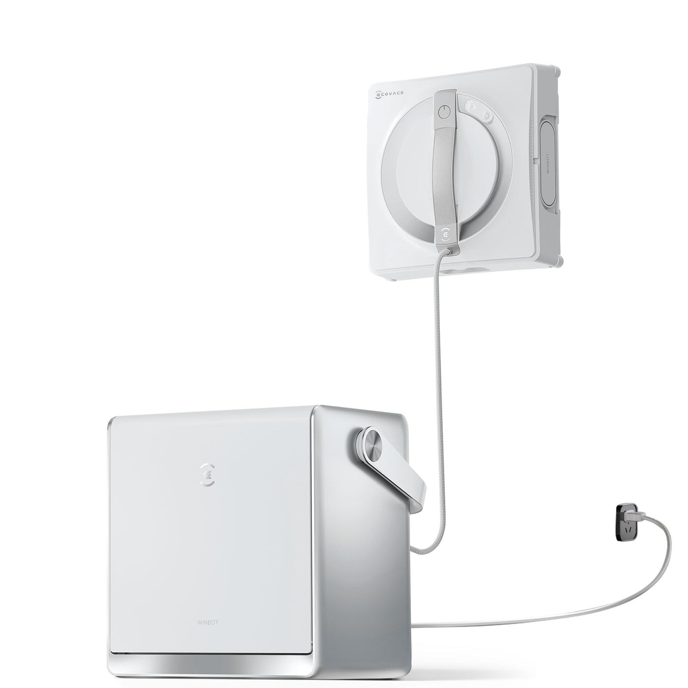 ECOVACS WINBOT W2 PRO Omni Fensterputzroboter mit 6-in-1 Multifunktionsstation, Aufladen im Betrieb, 3-Düsen-Sprühkopf, 12-Stufen-Schutz, Win-SLAM 4.0 Pfadplanung, Weiß