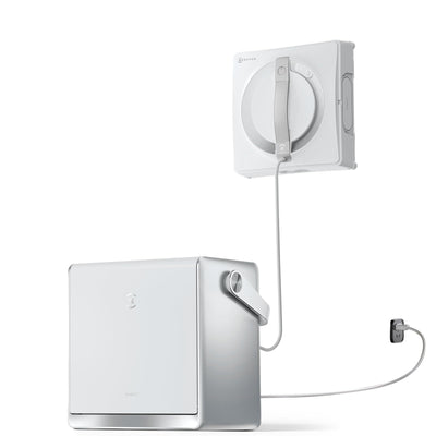 ECOVACS WINBOT W2 PRO Omni Fensterputzroboter mit 6-in-1 Multifunktionsstation, Aufladen im Betrieb, 3-Düsen-Sprühkopf, 12-Stufen-Schutz, Win-SLAM 4.0 Pfadplanung, Weiß