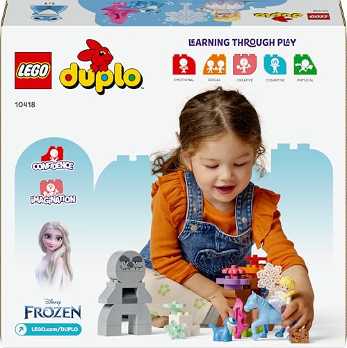 LEGO DUPLO Disney ELSA und Bruni im Zauberwald - Lernspielzeug zu Die Eiskönigin 2 für Kleinkinder ab 2 Jahren - Spielzeug Mädchen & Jungen – 4 Figuren mit ELSA Minifigur – Kinder Geschenk – 10418
