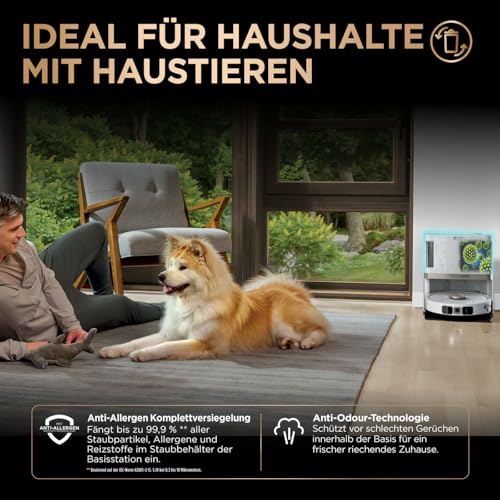 Shark PowerDetect 2-in-1-Saug- & Wischroboter, NeverTouch Pro 60 Tage, Selbst-Entleerung, Befüllung & -Reinigung, 3D- & LiDAR-Navi, NeverStuck-Hindernisumgehung, WLAN/App/Alexa, Weiß, AV2800ZEEUWH