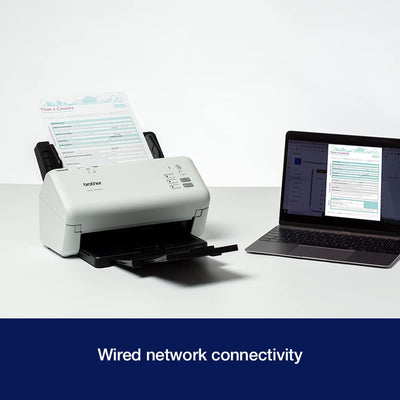 Brother ADS-4300N Desktop-Dokumentenscanner, SuperSpeed USB 3.0, doppelseitig, erweiterte Bildaufnahme, UK-Stecker