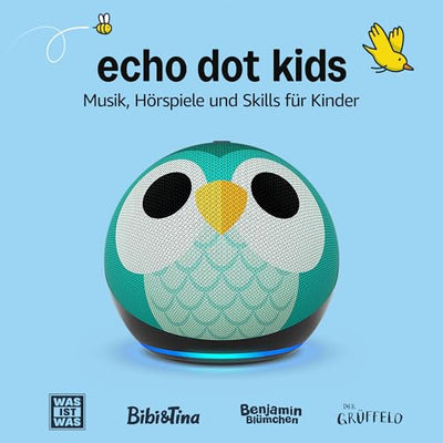 Echo Dot Kids (Neueste Generation) | Smarter WLAN- und Bluetooth-Lautsprecher mit Alexa | 1 Jahr Amazon Kids+ inklusive | Eulen-Design