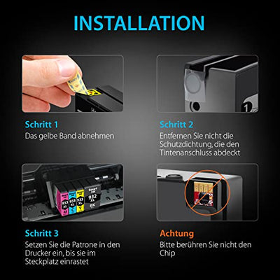 Smart Ink Kompatible Druckerpatronen als Ersatz für HP 932 XL 933 XL 932XL 933XL 4 Multipack (Schwarz Cyan Magenta Gelb) Patronen Höher Kapazität für HP Officejet 6600 6700 7612 7510 7110 6100 7610