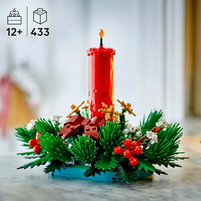 LEGO Weihnachtsgesteck - Spielzeug für Jungen und Mädchen - Modellbau mit roten Beeren, goldenen Sternen und grünem Laub- Geschenk für Kinder & Teenager ab 12 Jahren- 40743