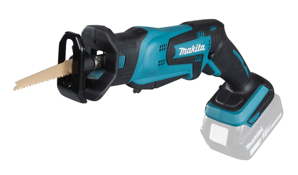 Makita DJR183RT1J Reciprosäge 18 V / 5,0 Ah, 1 Akku und Ladegerät im MAKPAC, Schwarz, Blau