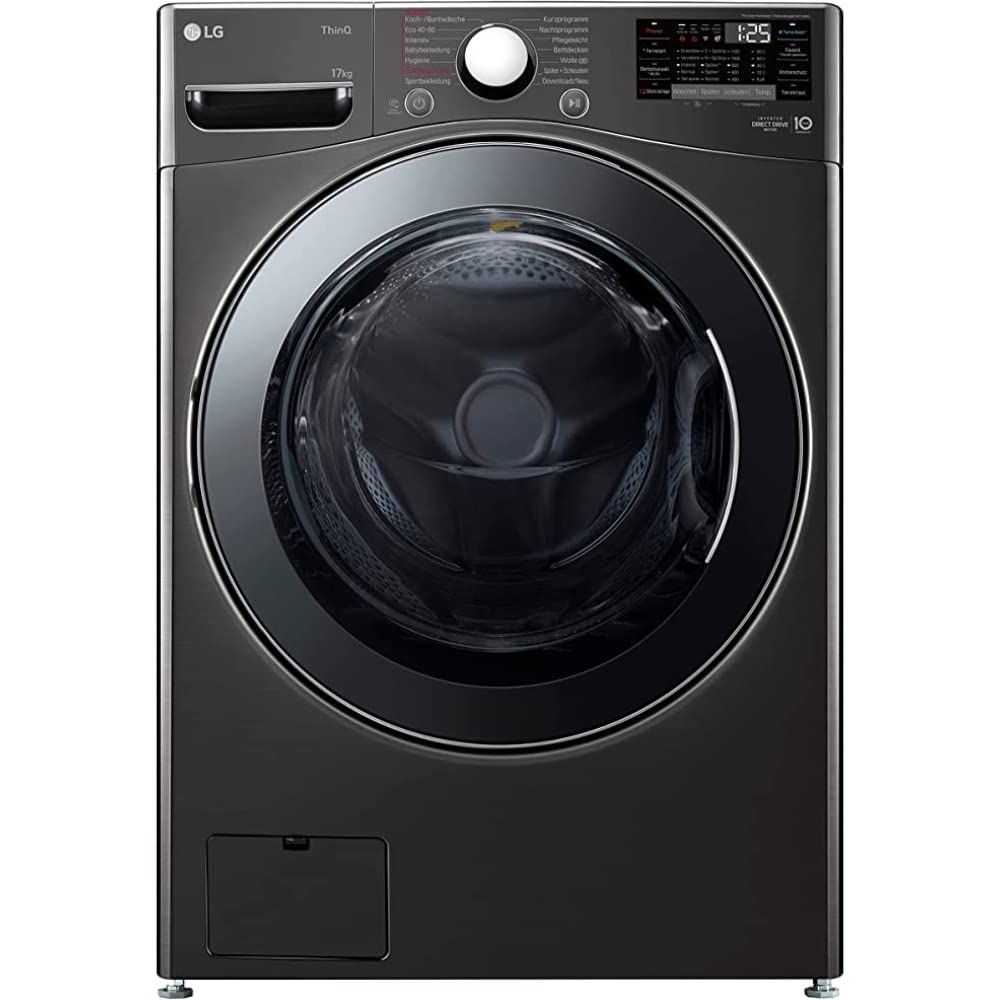 LG F11WM17TS2B, Frontlader-Waschmaschine 17 kg, Klasse E, 1.100 U./Min., 70x77x99 cm, Turbowash 59 Minuten, 6 Motion DirectDrive, Wi-Fi, Metallic Black Steel