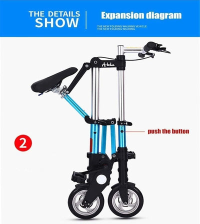 Kcolic Mini Citybike Mit Schnellklappsystem, 8 Zoll Aluminiumräder, Ultraleichtes Tragbares Mini Bike Für Erwachsene E,8in