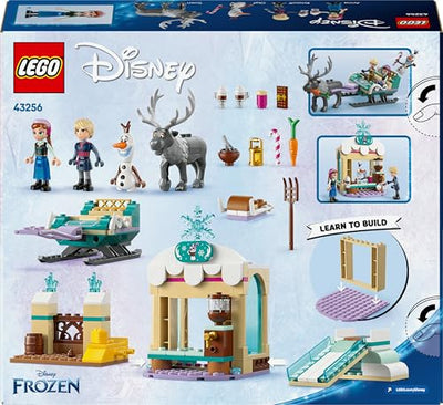 LEGO ǀ Disney Frozen Annas Schlittenabenteuer, Bauspielzeug und Fantasy Spielset, Schokoladenstand mit Anna, Kristoff, Olaf und Sven Mini Puppen, Prinzessin Spielzeug für Mädchen ab 4 Jahren 43256