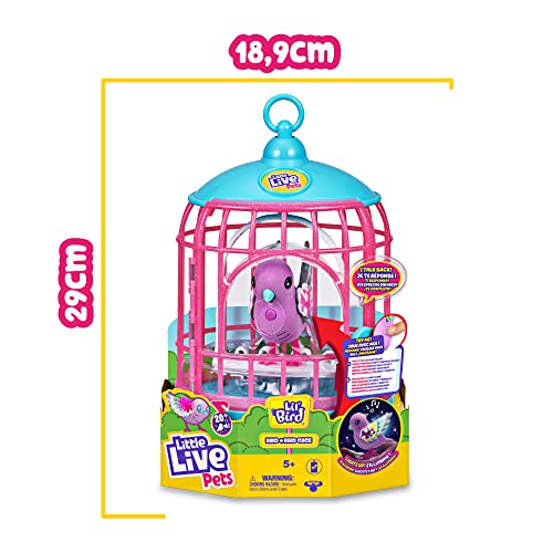 Little Live Pets Parlanchino-Vogelkäfig, interaktives Haustier mit mehr als 20 Geräuschen und Reaktionen, wiederholt das, was Sie Sagen, mit Aufbewahrungsbox, für Kinder ab 5 Jahren, berühmt
