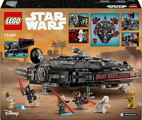 LEGO Star Wars 75389 Der Dunkle Falke – Spielzeug zum Ausstellen mit federbetriebenen Shootern, Kanonen und 6 Minifiguren, darunter C-3PO – Geschenk für Jungen ab 10 Jahren und Erwachsene