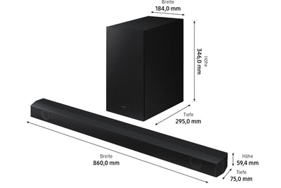 Samsung HW-B540 2.1-Kanal B-Soundbar (Deutsches Modell), Dolby 2.0 und DTS Virtual:X, Adaptive Sound Lite, Game Mode [2022], Schwarz