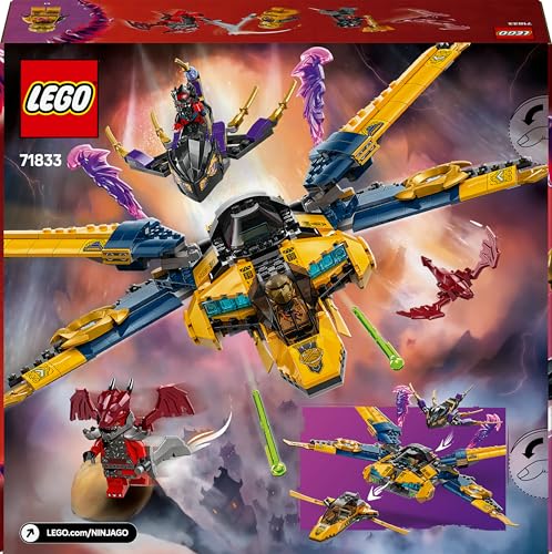 LEGO NINJAGO Ras und Arins Super-Sturmflieger - Spielzeug mit Drohne, Shootern, Klingen und Triebwerken - Inkl. 3 Minifiguren für Ninja Rollenspiele - Bauset für Jungen und Mädchen ab 8 Jahren 71833